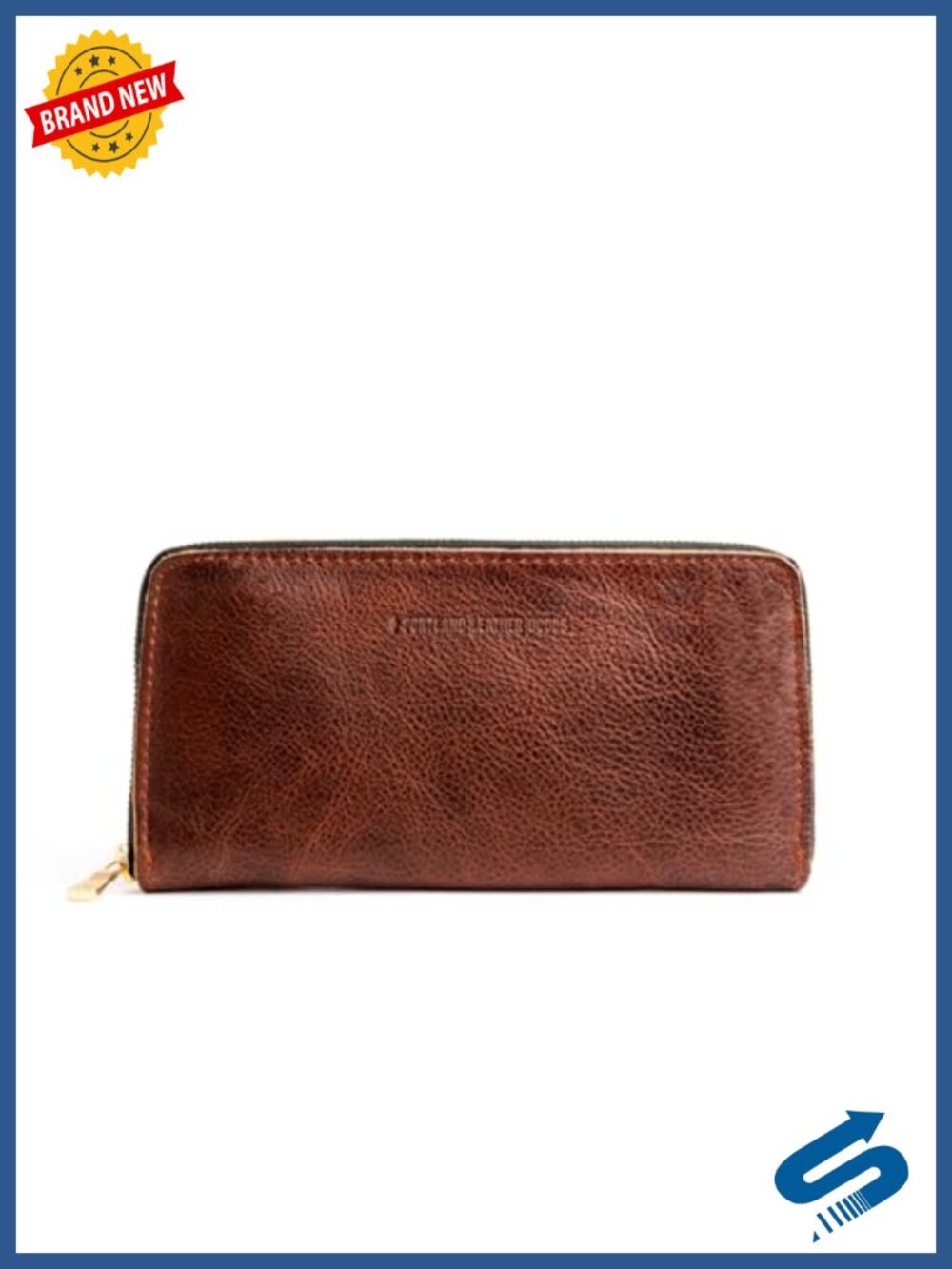 Full-Grain Leather Accordion Zip Wallet with 8 Card Slots